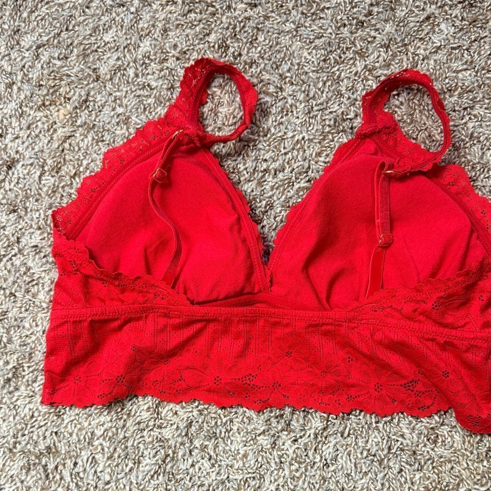 Aerie Poppy Red Lace Bralette - Picture 2 of 3